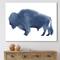 Designart - Navy Blue Bison Silhouette - Farmhouse Canvas Wall Art Print